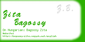zita bagossy business card